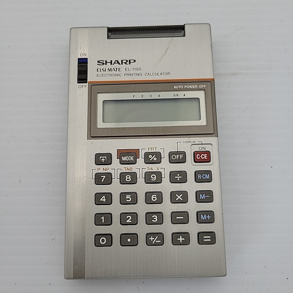 Sharp EL-1195 Vintage Thin man Electronic Printing Pocket Calculator‎ UNTESTED